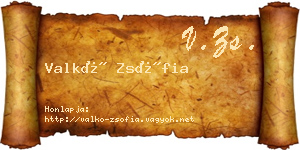 Valkó Zsófia névjegykártya